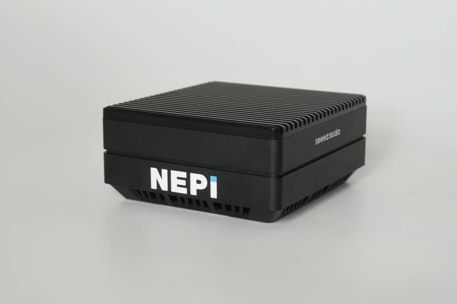 NEPI S2X-ONX edge AI system in its enclosed aluminium case